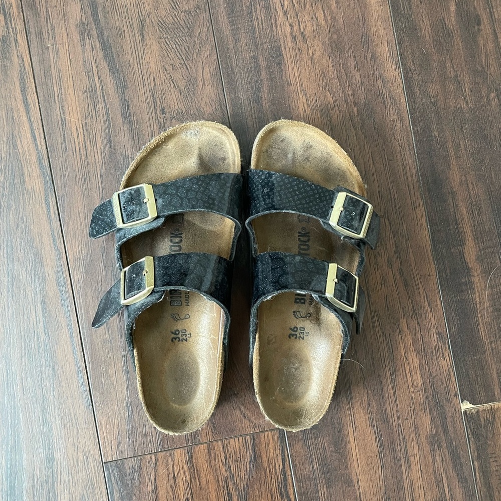 Snakeskin mermaid Birkenstocks size 36